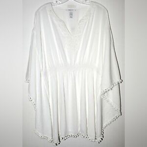 Style & Co. Pom Pom Boho Coverup Dress Tunic
